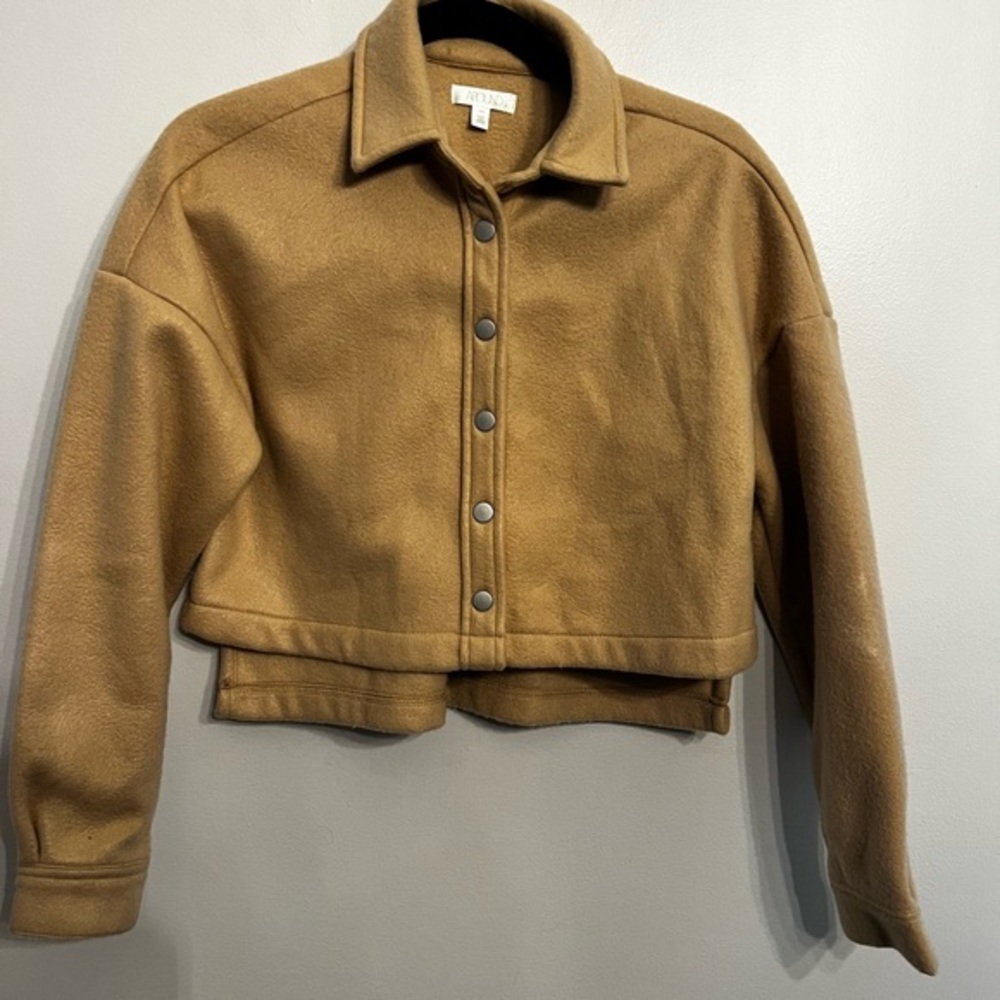 Abound Cropped Camel Long‎ Sleeve Full Snap Front Jacket XXS